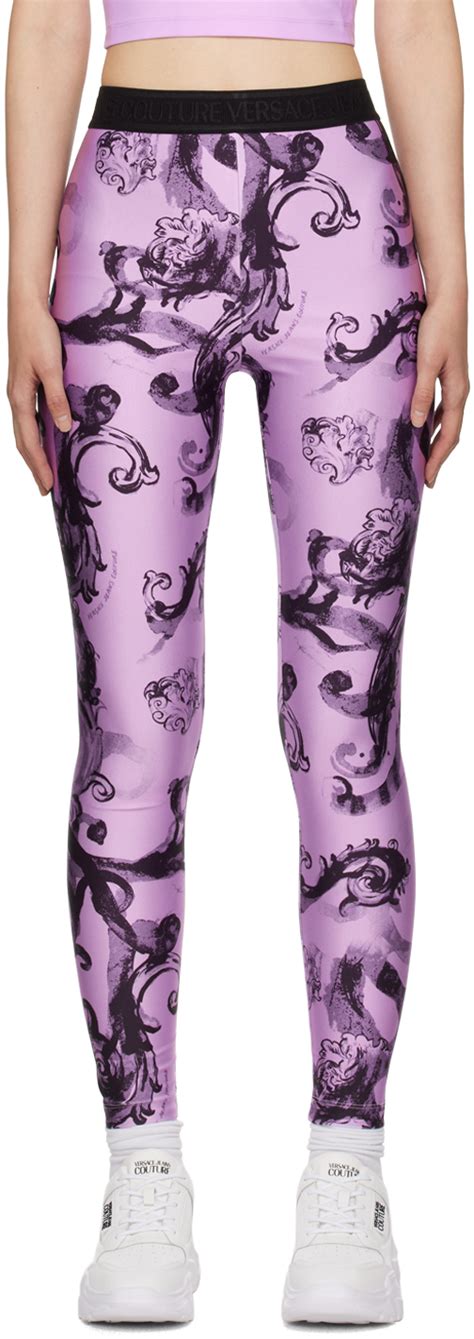 versace legging violet|Versace leggings on sale.